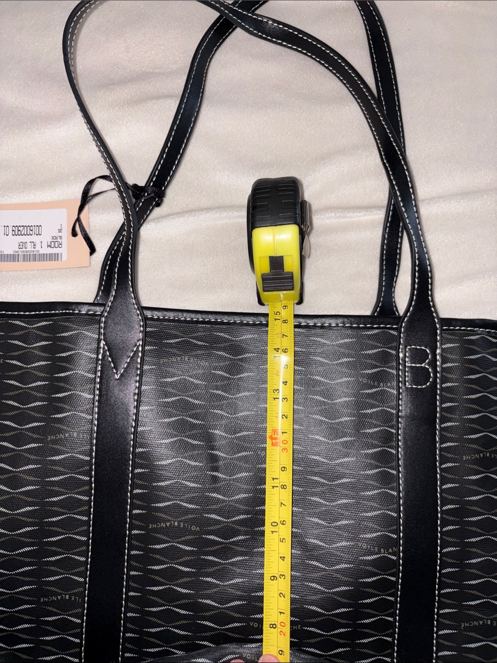 NWT VOILE BLANCHE ROOM 1 LARGE TOTE BAG in BLACK - Picture 14 of 16